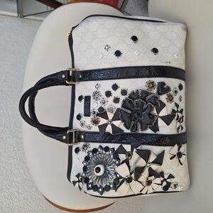 Gucci Black and White Embellished Satchel
